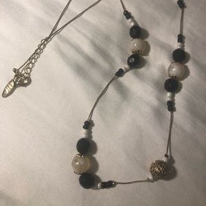 Black, white and gold necklace